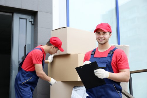 Commercial moving team planning a business relocation in Croydon