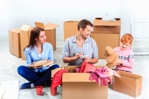 Flat removal team preparing for a Croydon apartment move