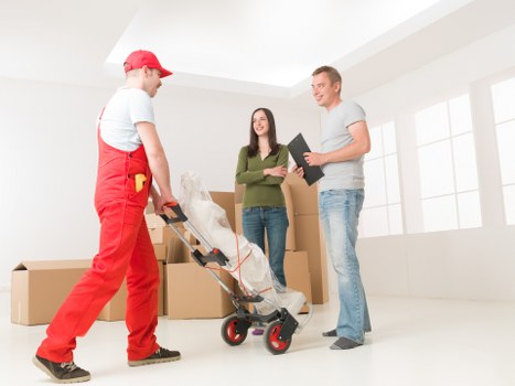 Careful handling of office furniture in a commercial building