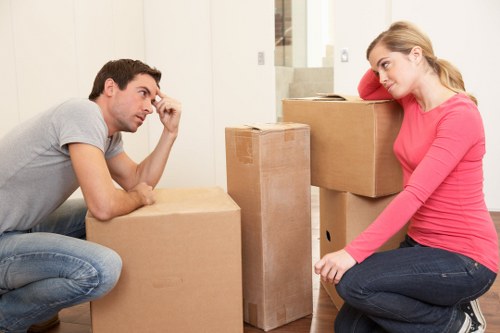 Packed boxes and furniture ready for same day collection in Croydon