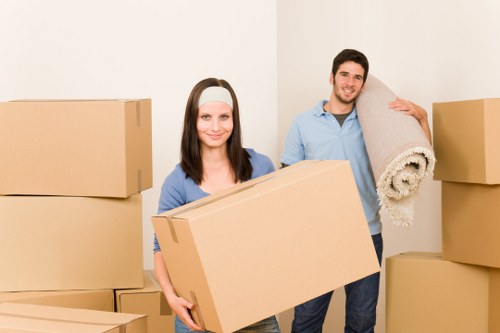 Movers loading office furniture for a Croydon business move
