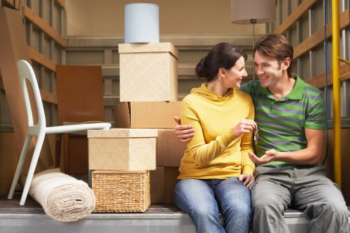 Preparing an office move with labels and packing materials in Croydon
