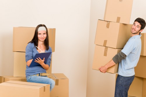 Packed household items prepared for a Croydon clearance