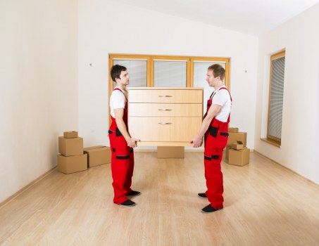 Packed boxes and furniture prepared for a Croydon home move